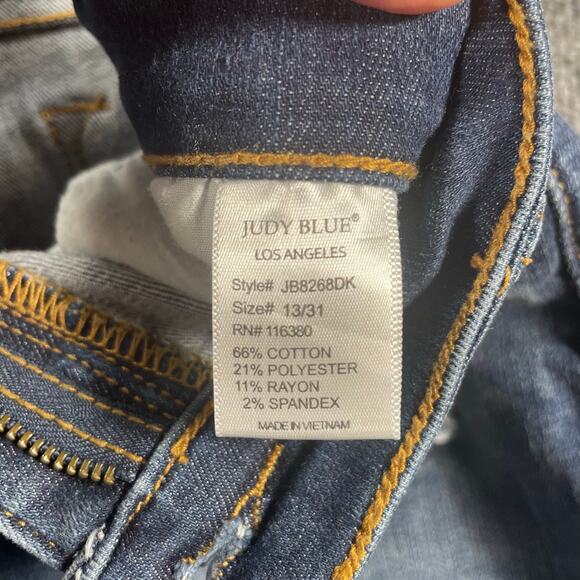 Judy Blue Skinny Fit Jeans Women's 13/31 Blue Destroyed JB8268DK Stretch - Picture 5 of 10